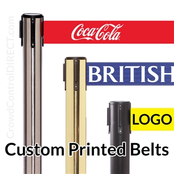 Premium Belt Barrier with 11' ft X 3 WIDE CUSTOM Printed Belt - SPECIAL
