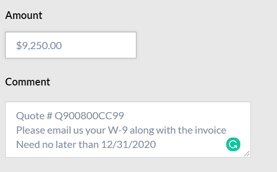 Payment Example