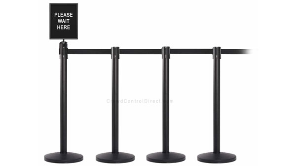 Set of 4 Belt Stanchions with Signage