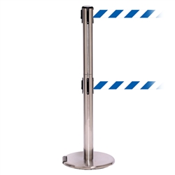 RollerPro 300 Twin, Satin Stainless, Barrier with double 16' Blue/White ...