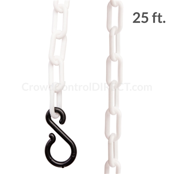 Chainboss WHITE Plastic Safety 2 Chain UV Resistant - 25ft bag