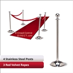 4 + 3 velvet ropes