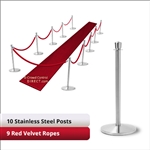 10 + 9 velvet ropes